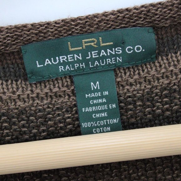 LRL Lauren Jeans Co. Sweater Womens Brown Pullover Long Sleeve Knit Size Medium - Picture 7 of 10